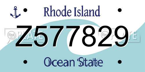 Z577829 Rhode Island License Plate