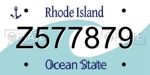 Z577879 Rhode Island License Plate