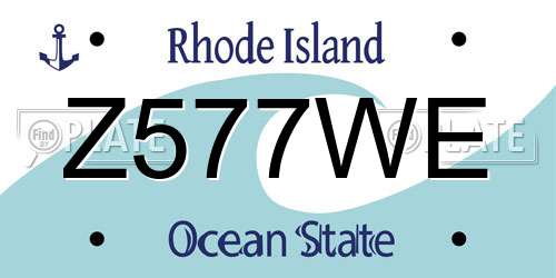 Z577WE Rhode Island License Plate