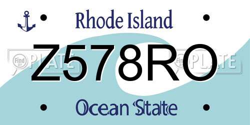 Z578RO Rhode Island License Plate