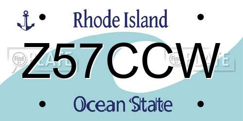 Z57CCW Rhode Island License Plate