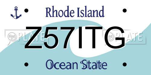 Z57ITG Rhode Island License Plate