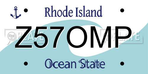 Z57OMP Rhode Island License Plate
