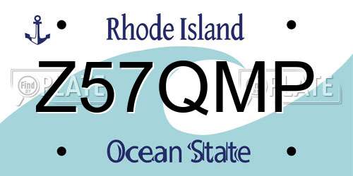 Z57QMP Rhode Island License Plate