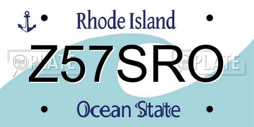Z57SRO Rhode Island License Plate