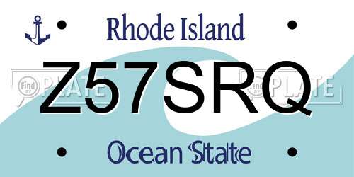 Z57SRQ Rhode Island License Plate