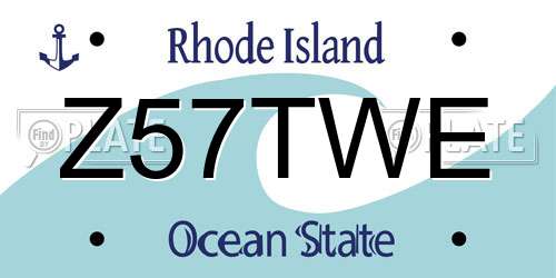 Z57TWE Rhode Island License Plate