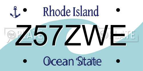 Z57ZWE Rhode Island License Plate