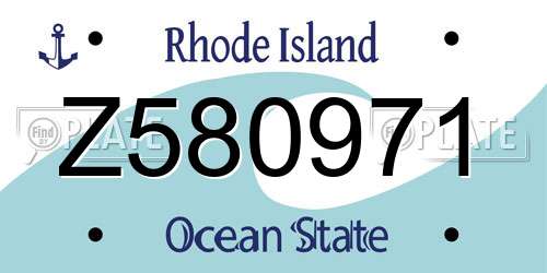 Z580971 Rhode Island License Plate