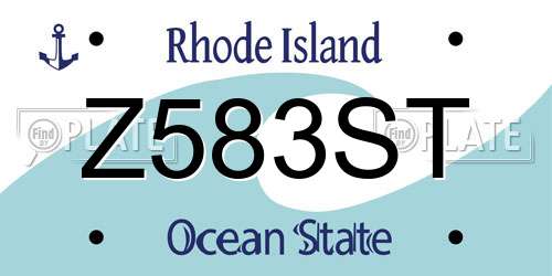 Z583ST Rhode Island License Plate
