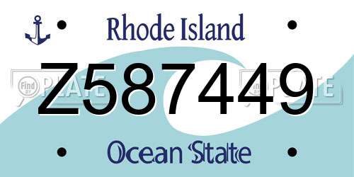 Z587449 Rhode Island License Plate