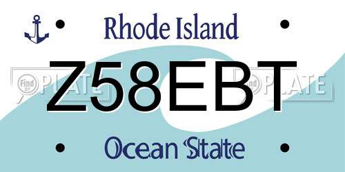 Z58EBT Rhode Island License Plate