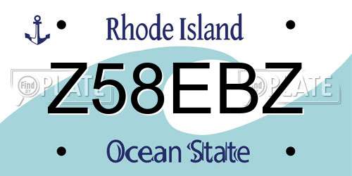 Z58EBZ Rhode Island License Plate