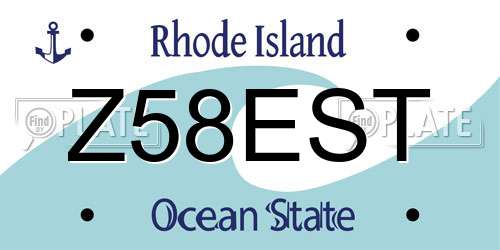 Z58EST Rhode Island License Plate