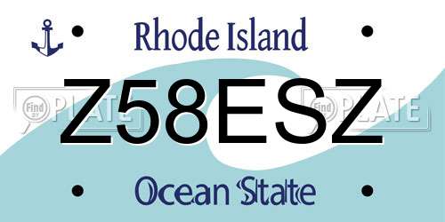 Z58ESZ Rhode Island License Plate