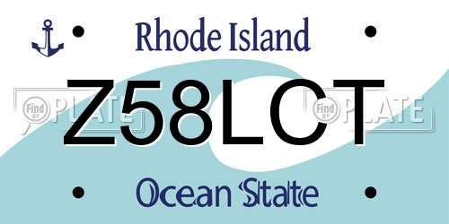 Z58LCT Rhode Island License Plate
