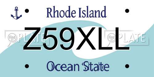 Z59XLL Rhode Island License Plate
