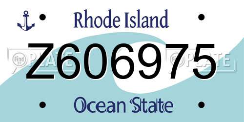 Z606975 Rhode Island License Plate
