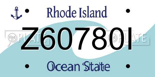 Z60780I Rhode Island License Plate