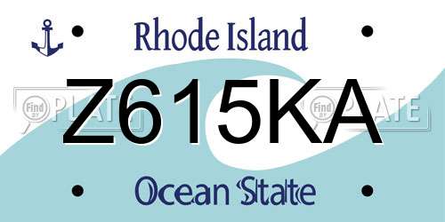 Z615KA Rhode Island License Plate