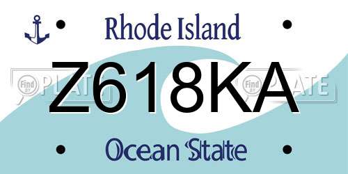 Z618KA Rhode Island License Plate