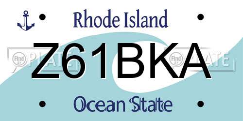 Z61BKA Rhode Island License Plate