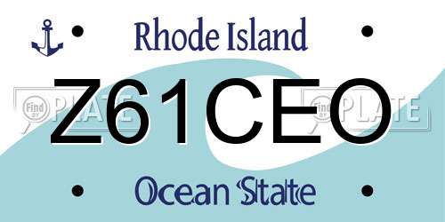 Z61CEO Rhode Island License Plate