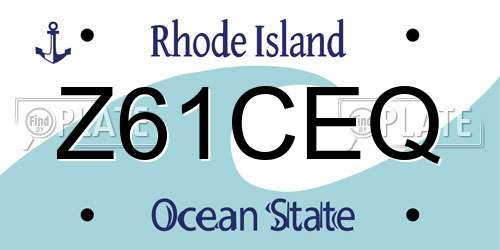 Z61CEQ Rhode Island License Plate