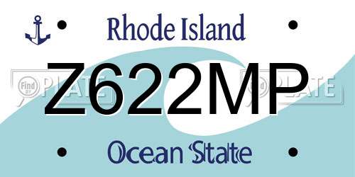 Z622MP Rhode Island License Plate