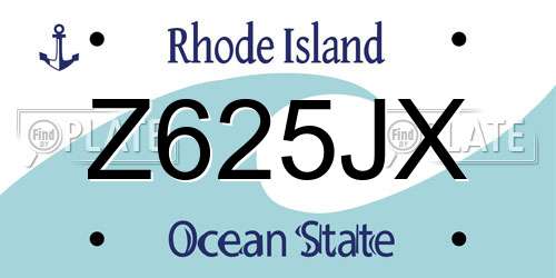 Z625JX Rhode Island License Plate