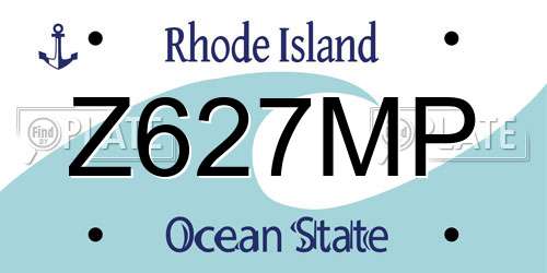 Z627MP Rhode Island License Plate