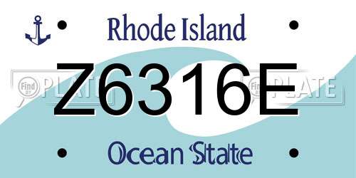 Z6316E Rhode Island License Plate