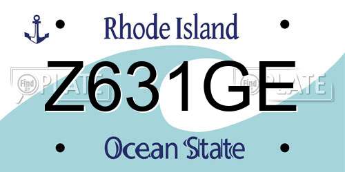 Z631GE Rhode Island License Plate