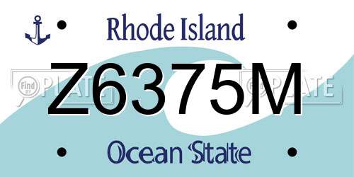 Z6375M Rhode Island License Plate