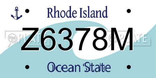 Z6378M Rhode Island License Plate