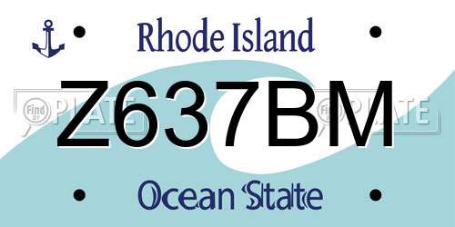 Z637BM Rhode Island License Plate