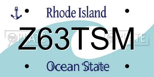 Z63TSM Rhode Island License Plate