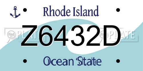 Z6432D Rhode Island License Plate