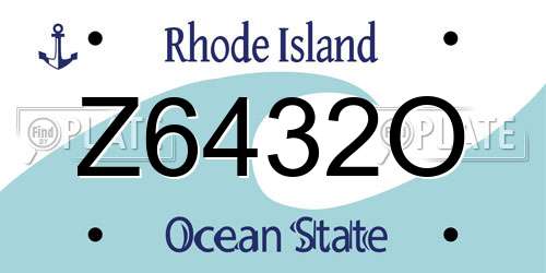 Z6432O Rhode Island License Plate