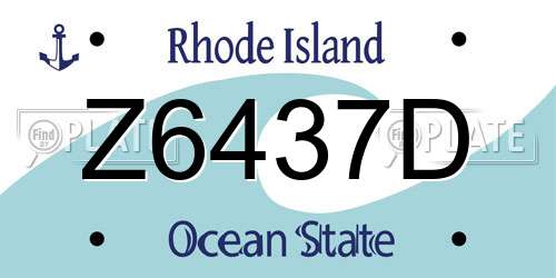 Z6437D Rhode Island License Plate