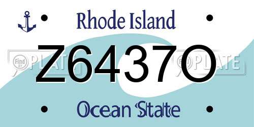 Z6437O Rhode Island License Plate