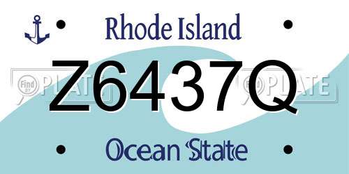 Z6437Q Rhode Island License Plate