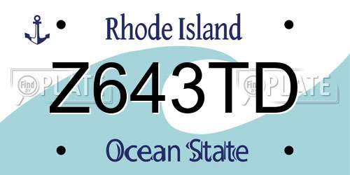 Z643TD Rhode Island License Plate