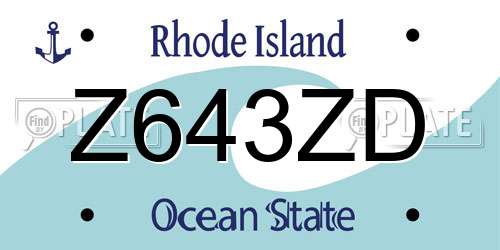 Z643ZD Rhode Island License Plate