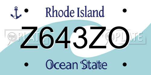 Z643ZO Rhode Island License Plate