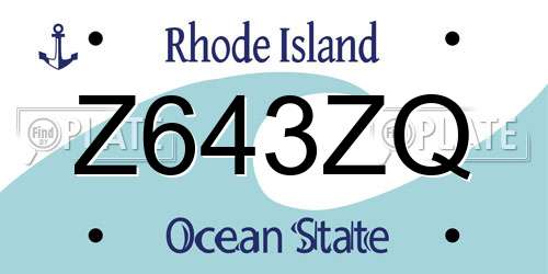 Z643ZQ Rhode Island License Plate