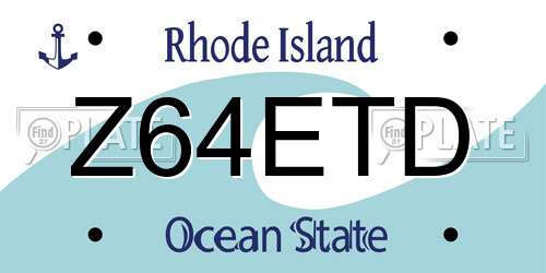 Z64ETD Rhode Island License Plate