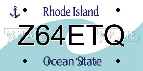 Z64ETQ Rhode Island License Plate