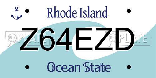 Z64EZD Rhode Island License Plate