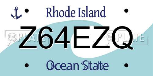Z64EZQ Rhode Island License Plate